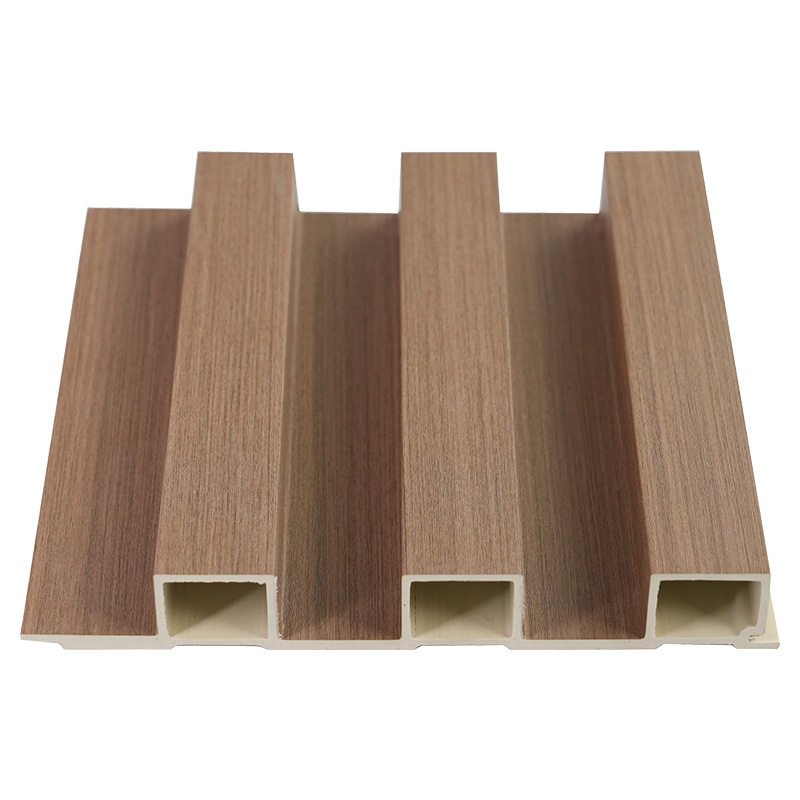Genişlik 195mm Kalınlık 28mm Bambu Elyaf Dekoratif Ahşap İç Yapı Oluk 3D Ahşap-Plastik Kompozit PVC Duvar Paneli