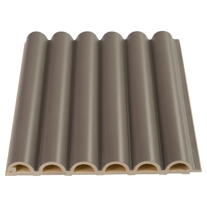 Genişlik 158mm Kalınlık 15mm Yivli Ahşap Tahıl PVC WPC Dalga Paneli